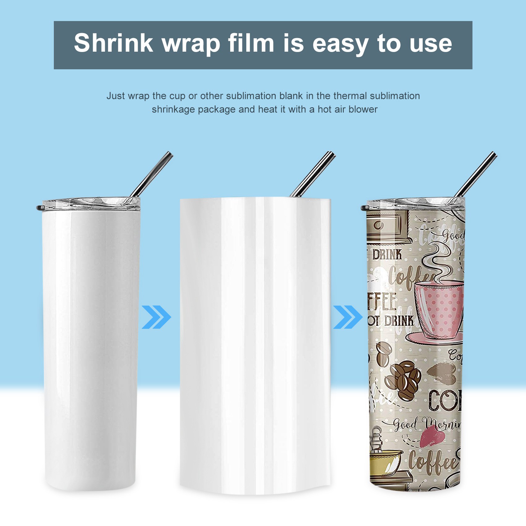ABHI-30Pcs Sublimation Shrink  - đánh giá và giá Sublimation Mug White